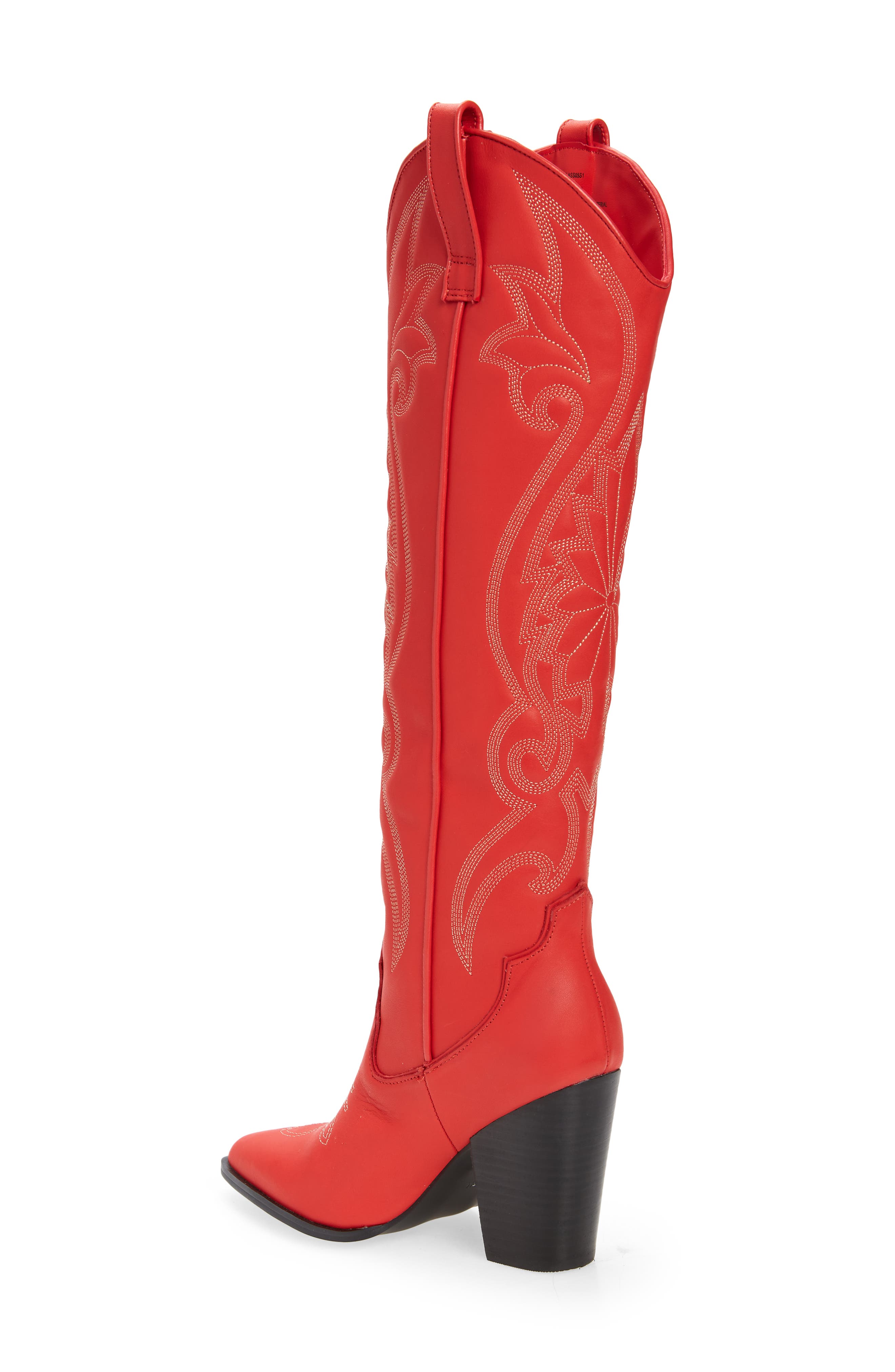 Lasso Knee High Western Boot, Alternate, color, RED LEATHER