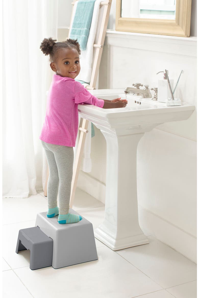 Double-Up Step Stool, Alternate, color, GRAY