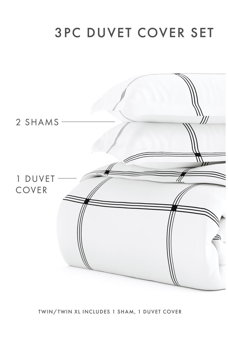 Premium Ultra Soft Grid 3-Piece Duvet Cover Set, Alternate, color, GRAY