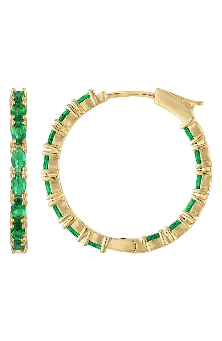 FZN Cubic Zirconia Hoop Earrings, Main, color, Gold