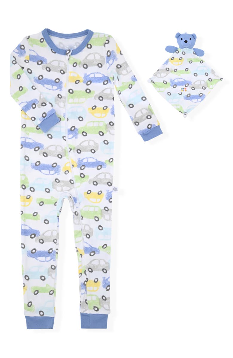 SLEEP ON IT Fitted One-Piece Pajamas & Teddy Lovie Set, Main, color,