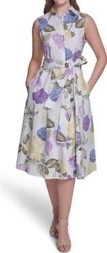 Calvin Klein Sleeveless Cotton Shirtdress