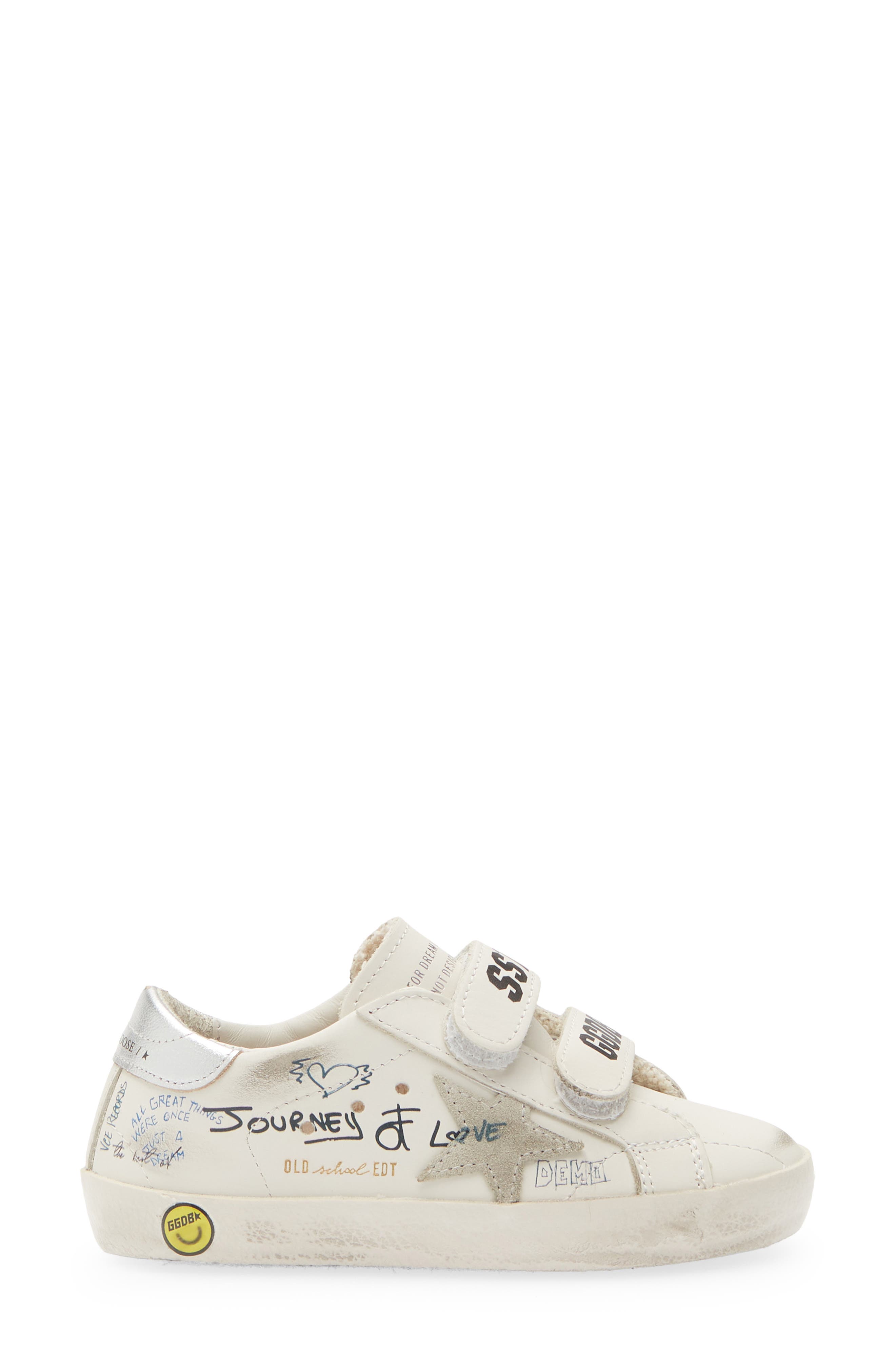 Kids' Old School Sneaker, Alternate, color, WHITE/ ICE/ SILVER