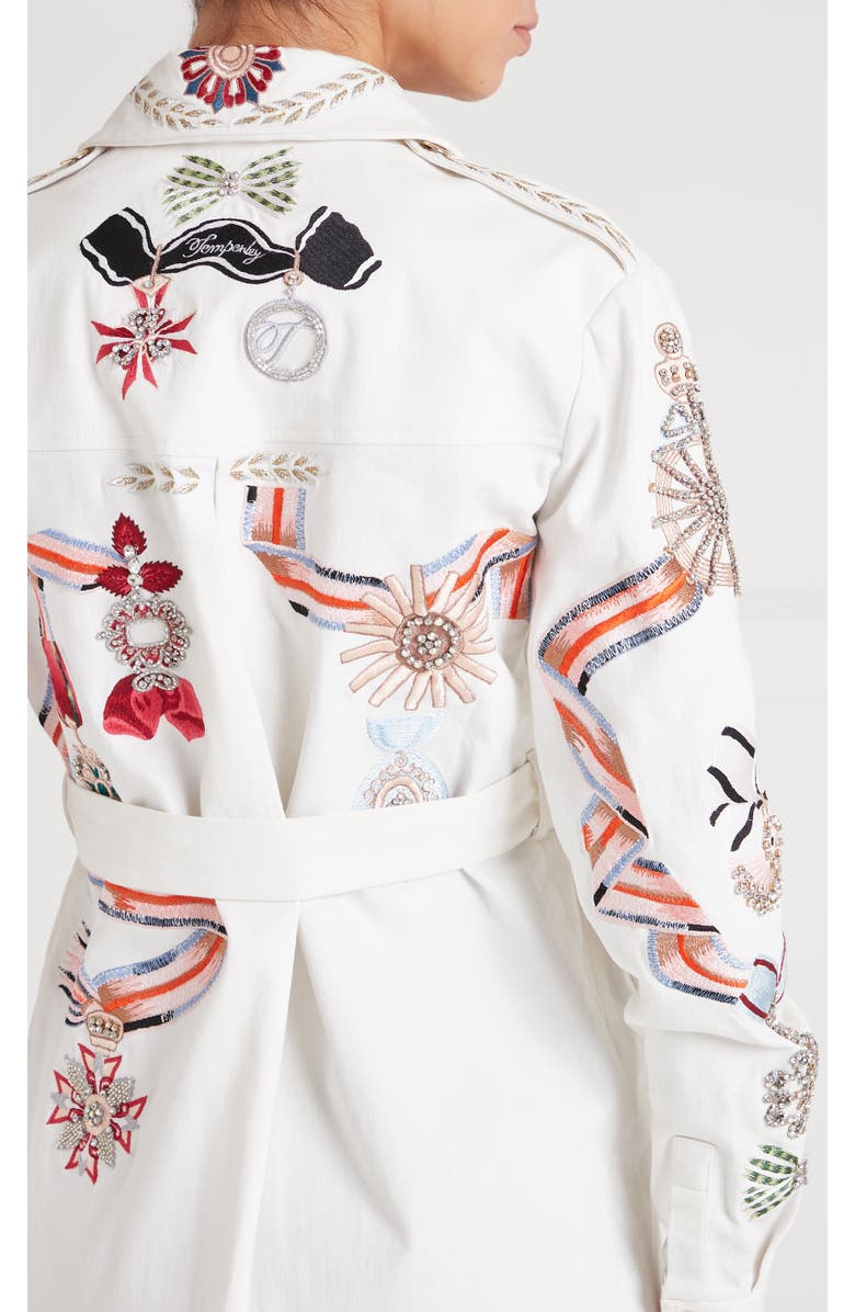 Temperley London Diamantine Shirt Jacket, Alternate, color, Cream