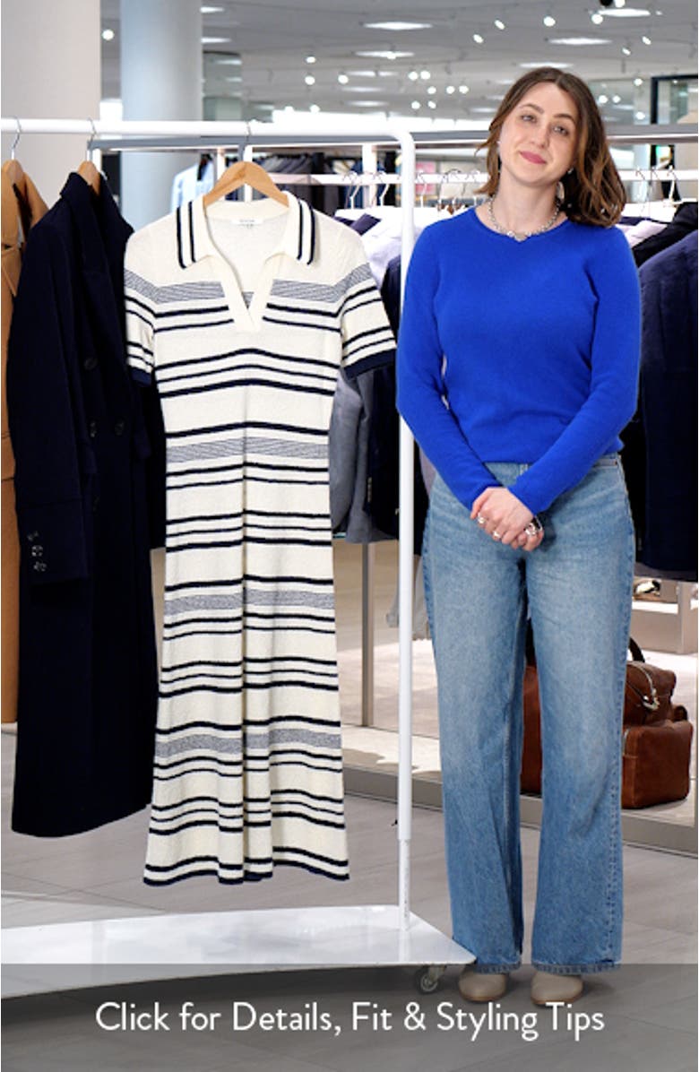 Stripe Midi Polo Sweater Dress, sales video thumbnail