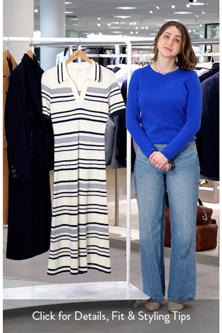 Stripe Midi Polo Sweater Dress video