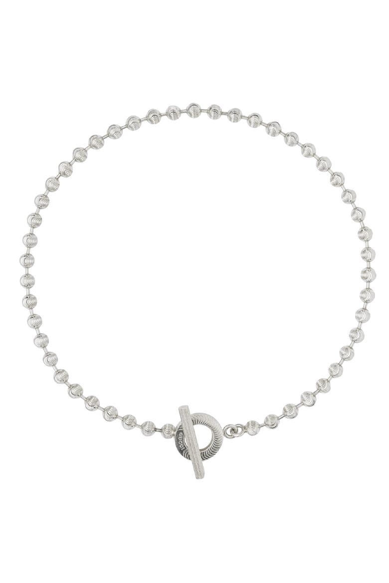 Boule Toggle Necklace, Main, color, STERLING SILVER