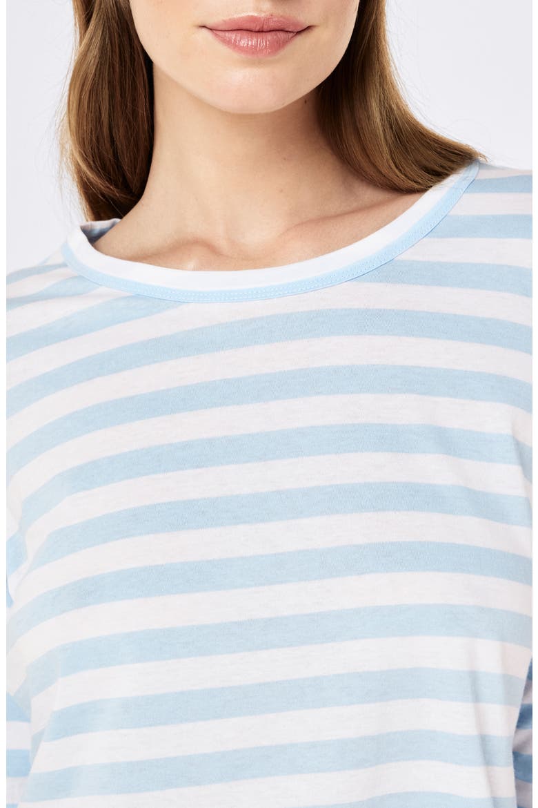 Jada Stripe Organic Cotton Pajamas, Alternate, color, CLEAR SKY/ WHITE STRIPE