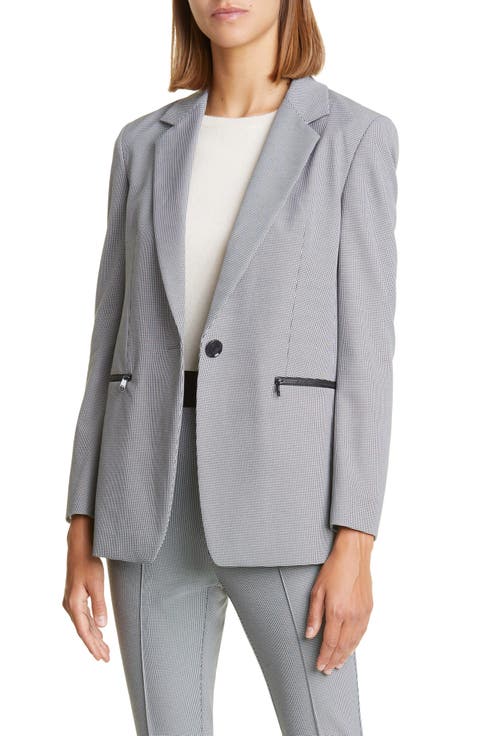 Jocalua Houndstooth Check Blazer
