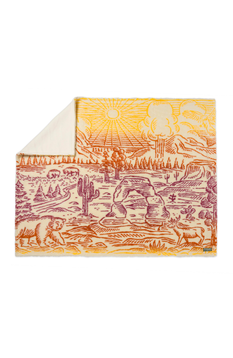 Parks Project Iconic Parks Ombre High Pile Fleece Throw Blanket, Alternate, color, Multi Color