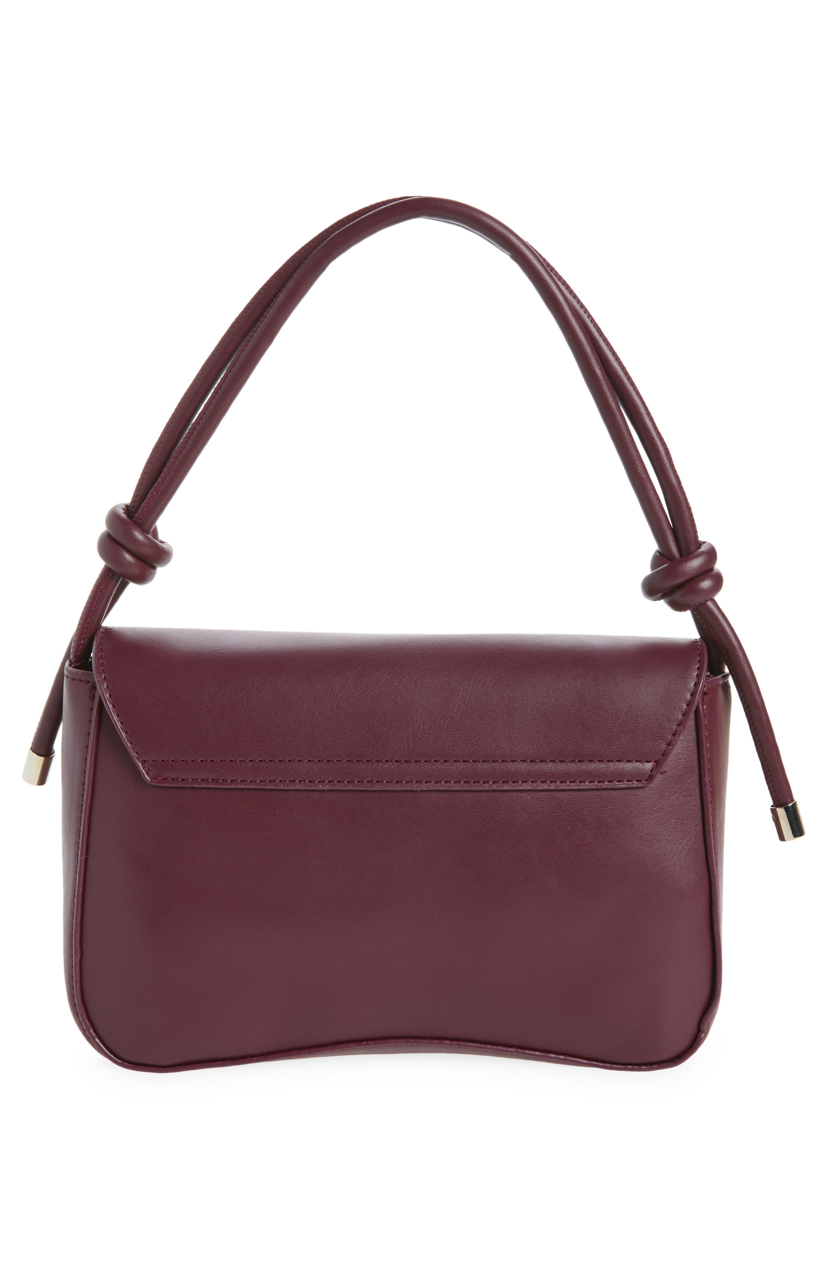 Faux Leather Foldover Mini Bag, Alternate, color, BURGUNDY