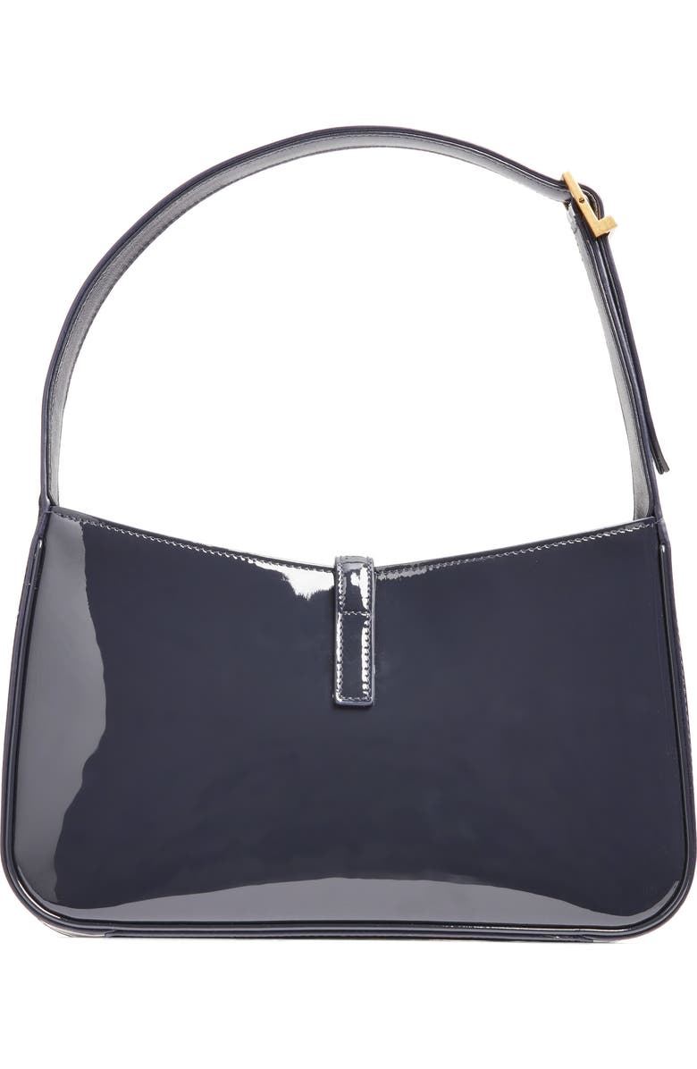 Saint Laurent Le 5 à 7 Patent Leather Hobo, Alternate, color, Midnight Blue