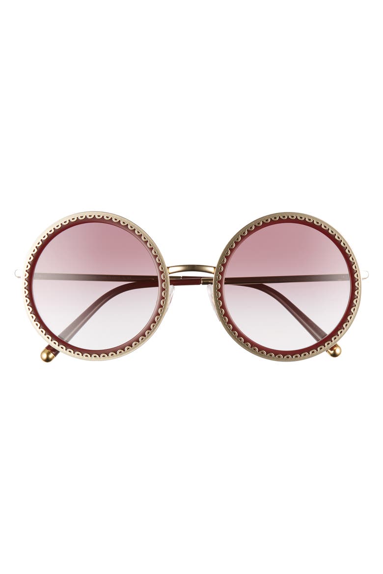 Sacred Heart 53mm Gradient Round Sunglasses, Alternate, color, GOLD RED GRADIENT