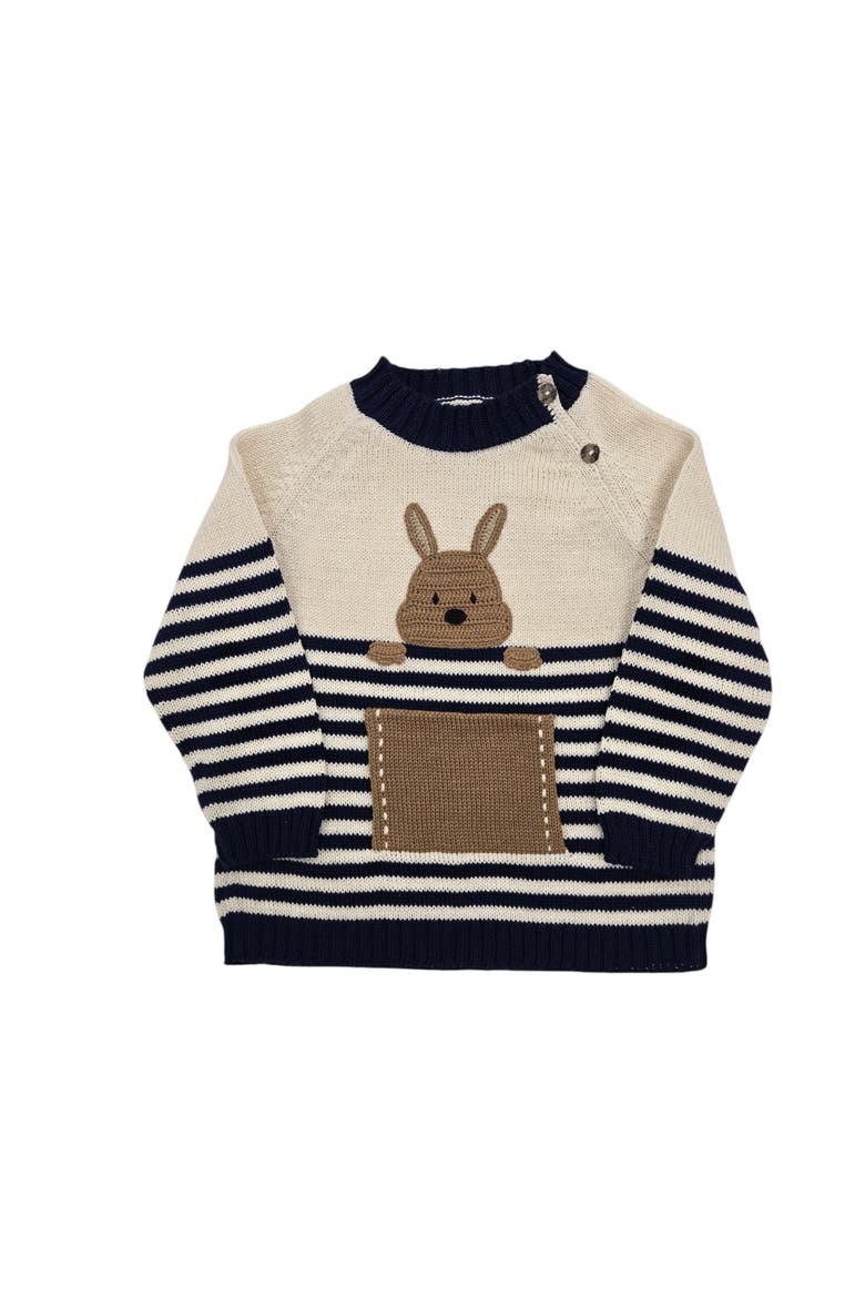 Kangaroo Sweater, Main, color, Navy, brown and Ivory