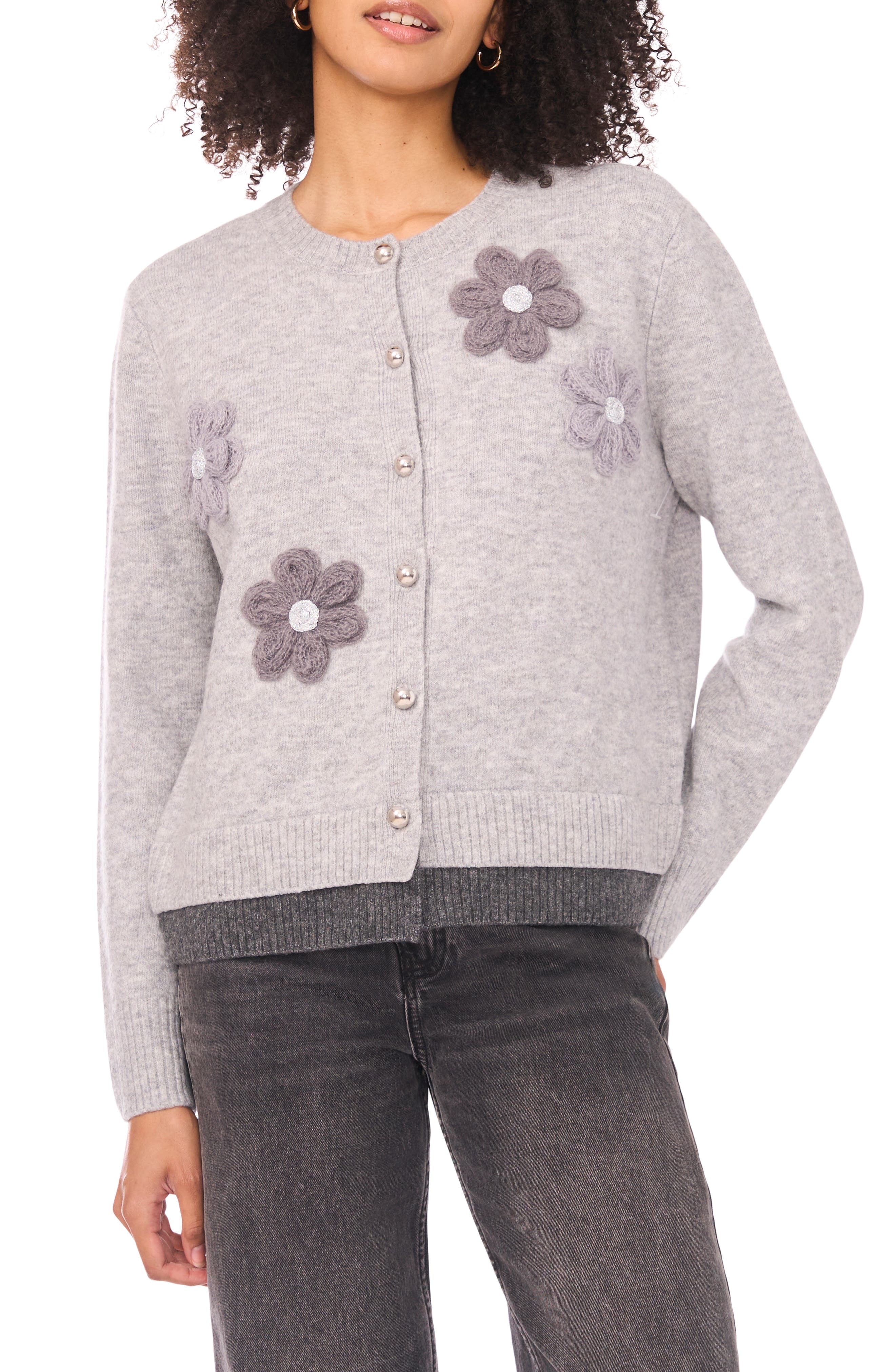 Ted Baker Floral Embellished Layered Hem Cardigan