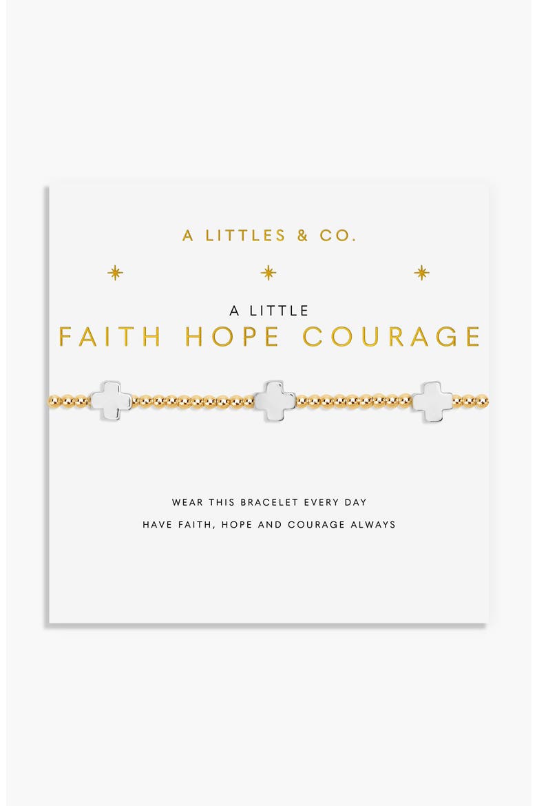 Faith A Little 'Faith, Hope, Courage' Bracelet In In Silver And Gold-Tone Plating, Main, color, Metallic Silver