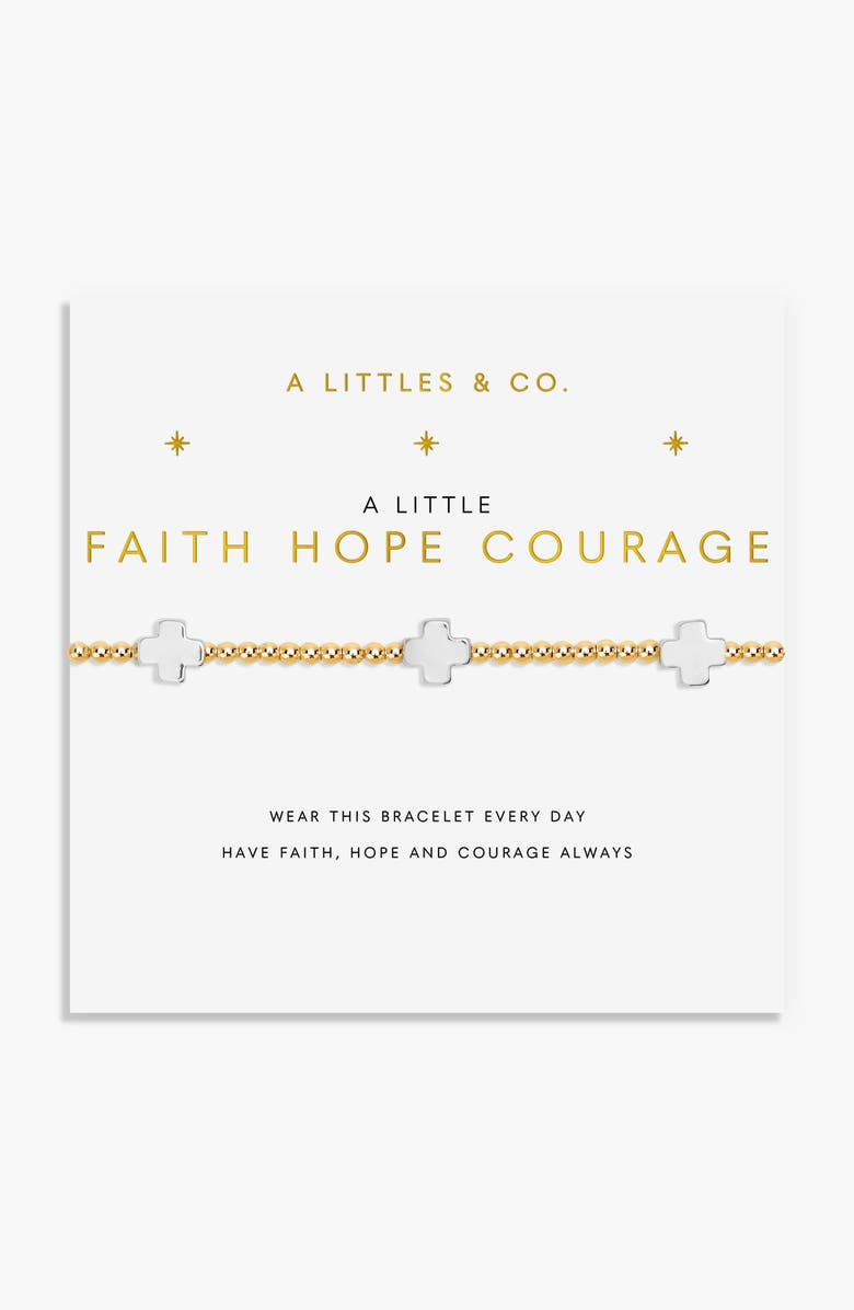 A Littles & Co Faith A Little 'Faith, Hope, Courage' Bracelet In In Silver And Gold-Tone Plating, Alternate, color, Metallic Silver