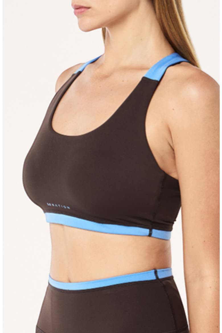 High Gate Sports Bra, Alternate, color, COFFEE/ MARINA