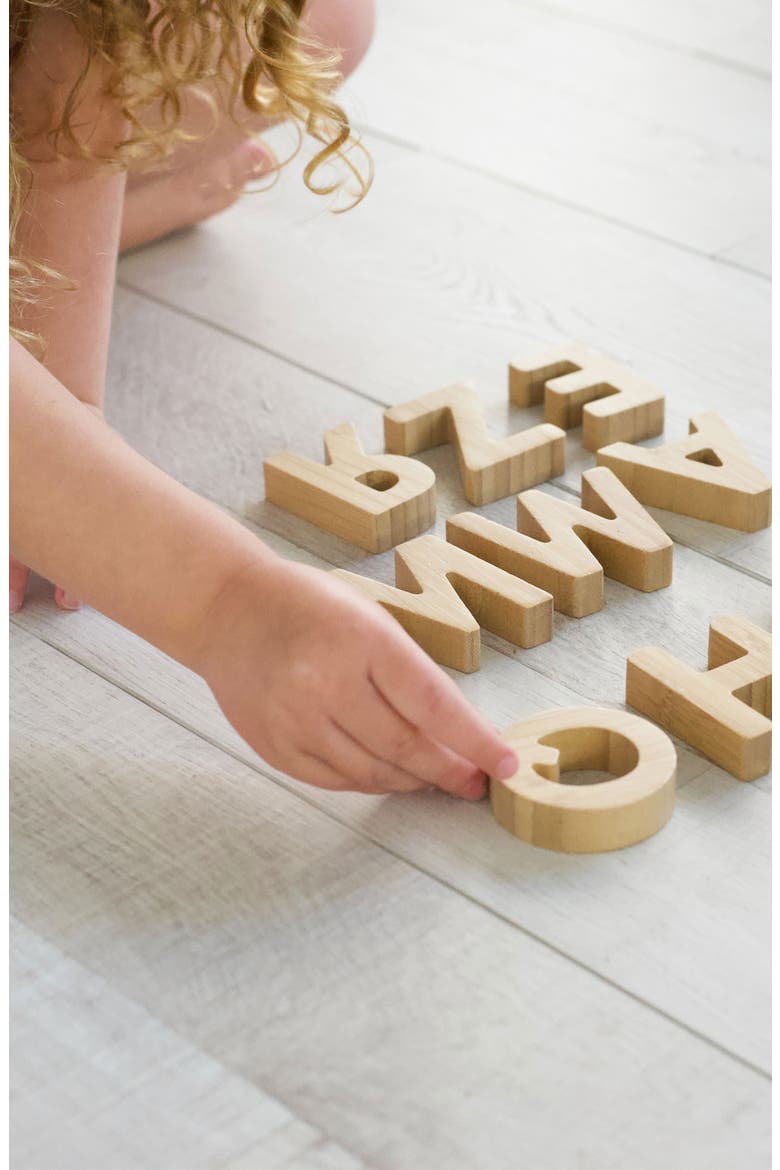 Wooden Alphabet Letters, Alternate, color, Natural Bamboo