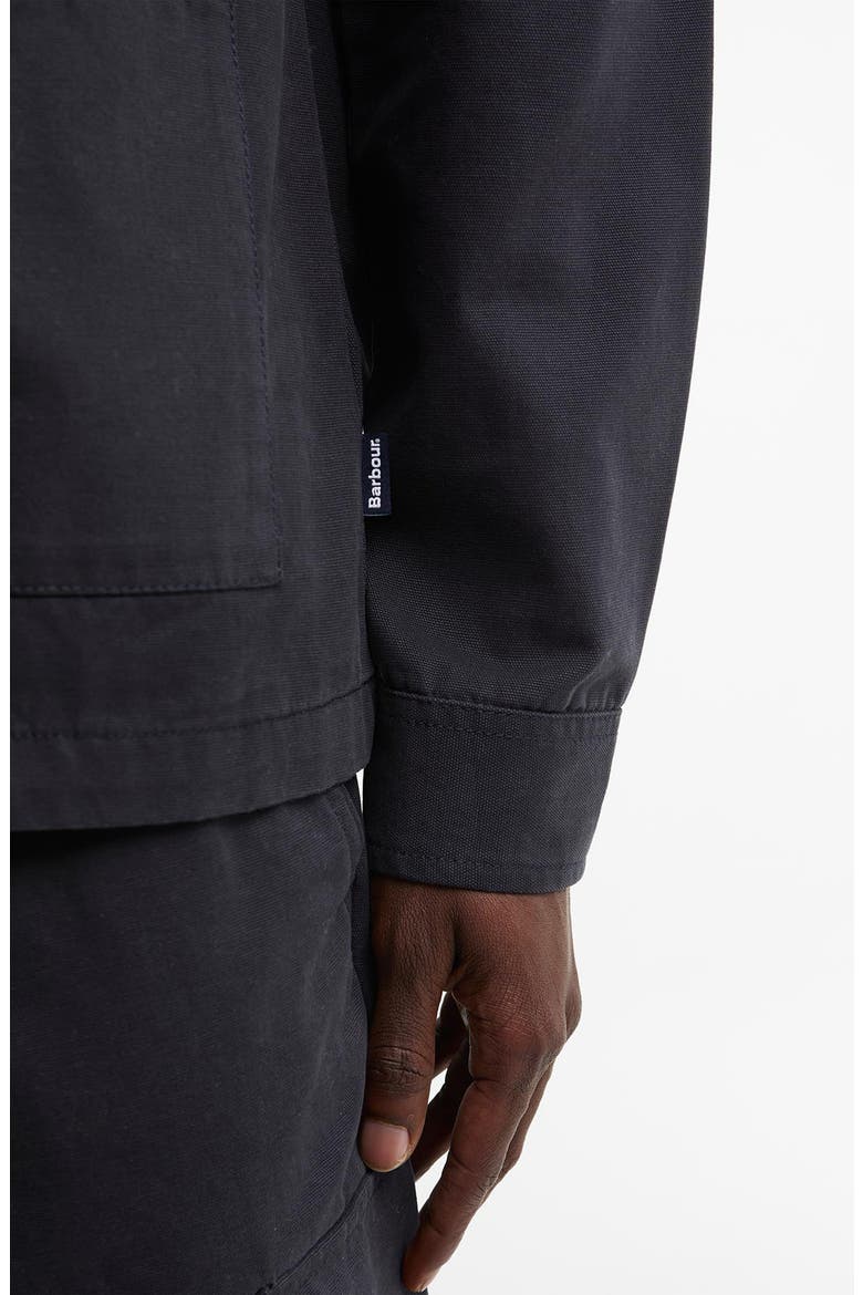 Tartan Trim Washed Cotton Shirt Jacket, Alternate, color, DARK NAVY