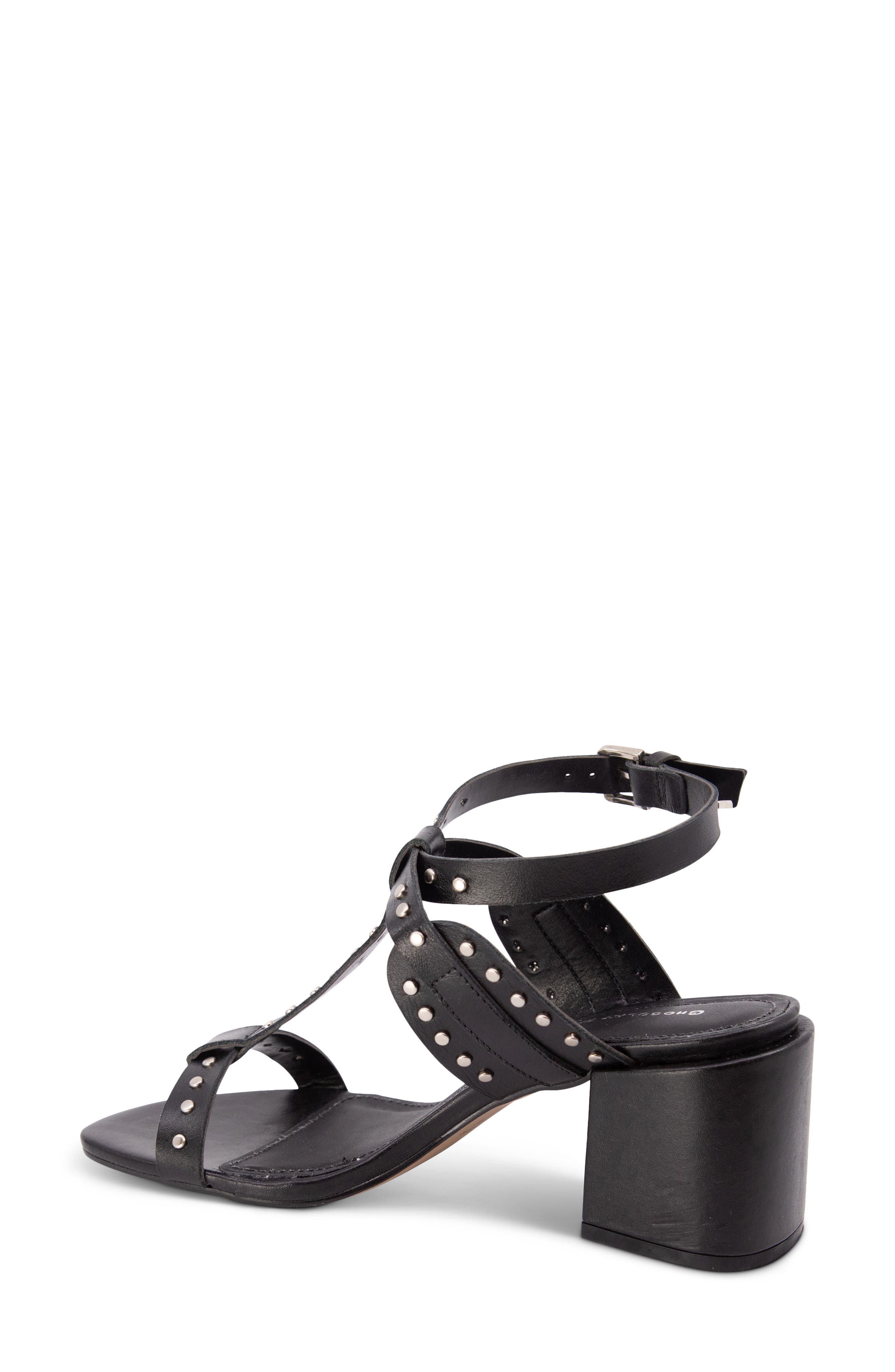 Chocolat Blu Edella Studded Ankle Strap Sandal, Alternate, color, Black Leather