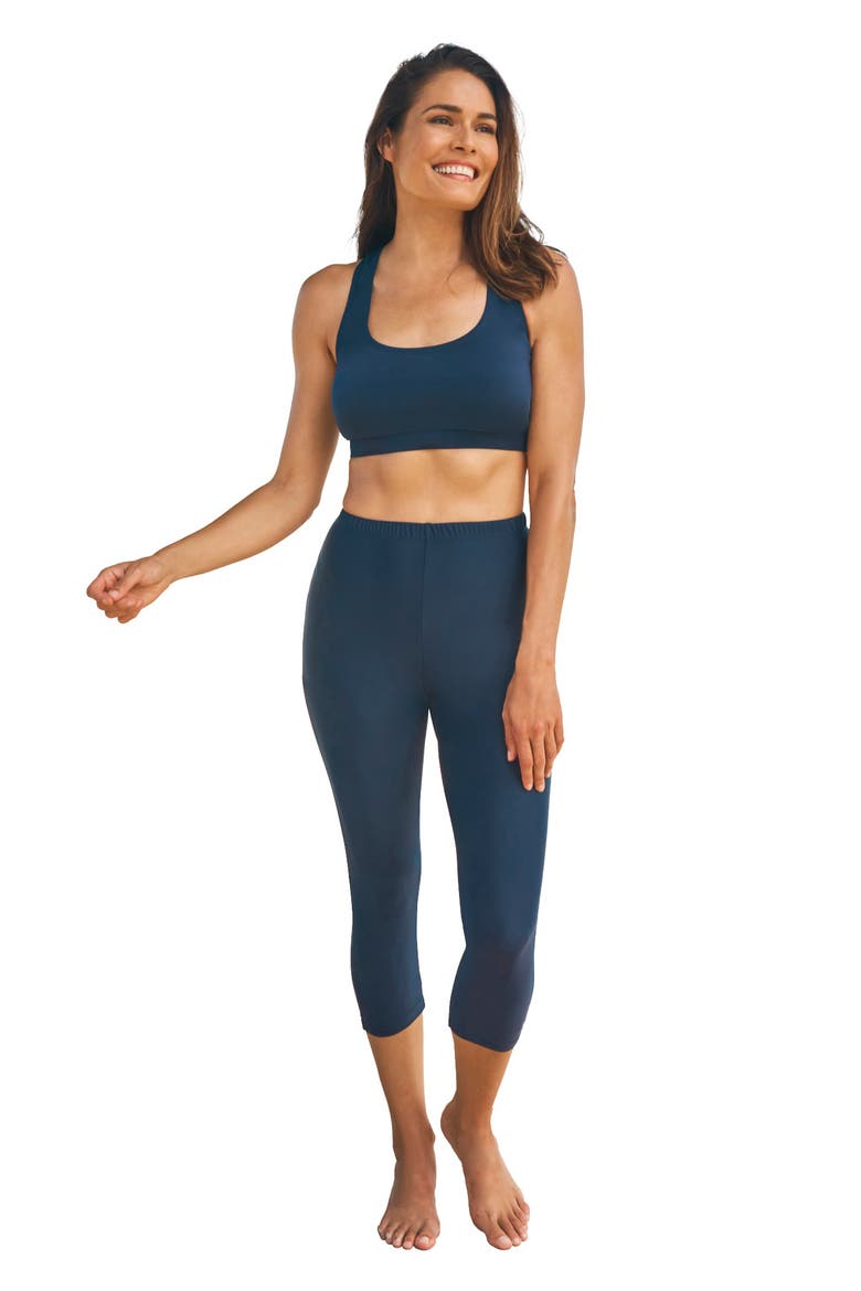 Scoop Neck Swim Bra, Main, color, NAVY