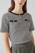 LK Bennett Charlie Stripe Pocket Rib Top