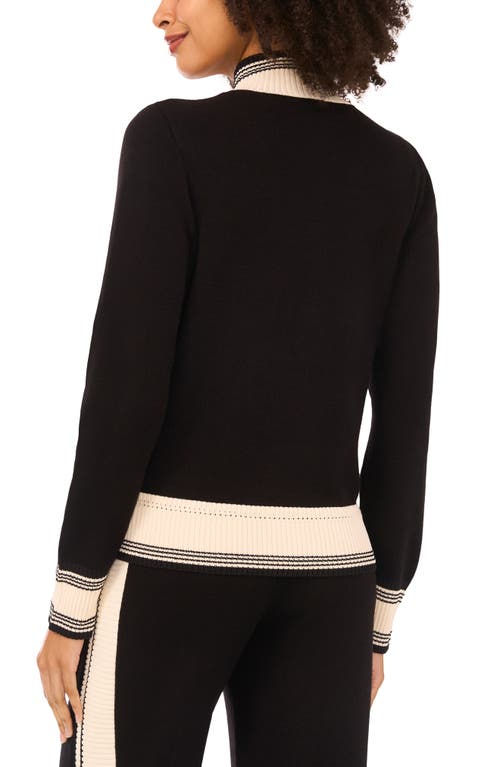 Vince Camuto Contrast Trim Track Jacket In Brown