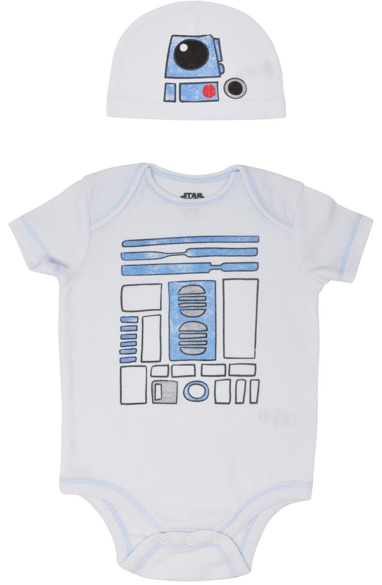 Star Wars Bodysuit & Hat Set, Main, color, R2-D2 White White