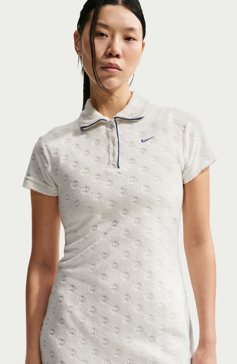 Nike NSW Sport Polo Dress, Alternate, color, Sail/ Mystic Navy/ Mystic Navy