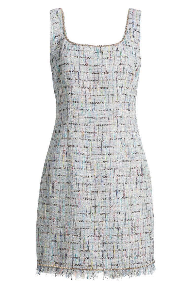 Novi Sleeveless Tweed Minidress, Alternate, color, WHITE MULTI
