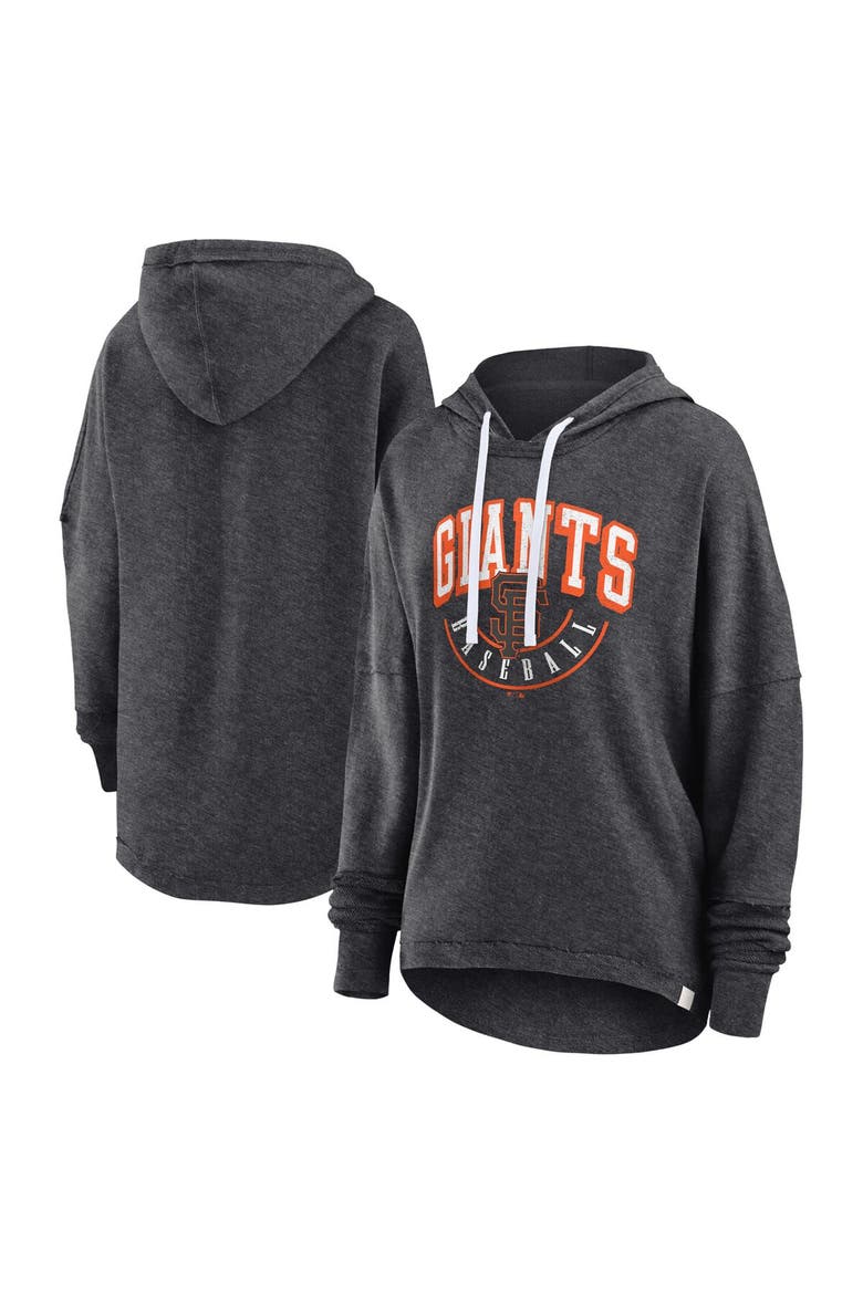 Women's Fanatics Heather Charcoal San Francisco Giants Luxe Pullover Hoodie, Alternate, color, Heather Charcoal