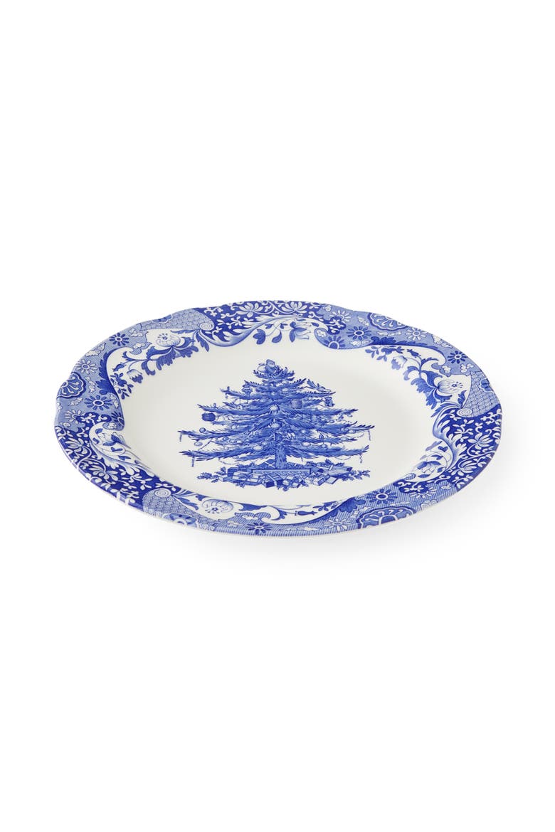 Blue Italian Christmas Plate, Alternate, color, 10.5"