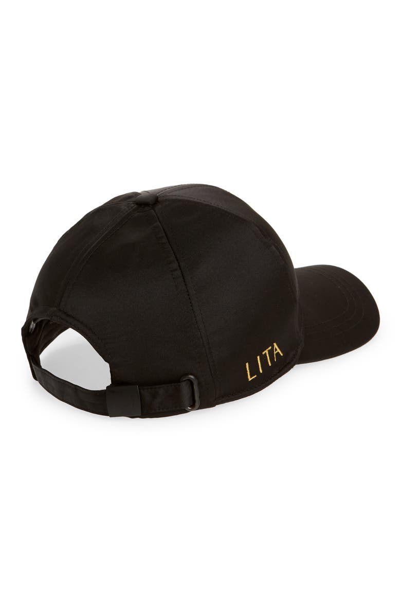 Satin Baseball Cap, Alternate, color, BLACK