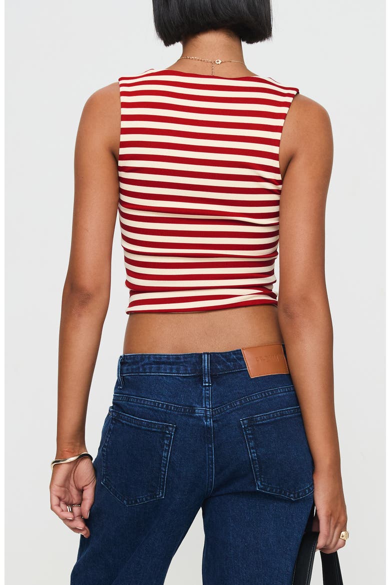 Back in Time Stripe Crop Top, Alternate, color, RED