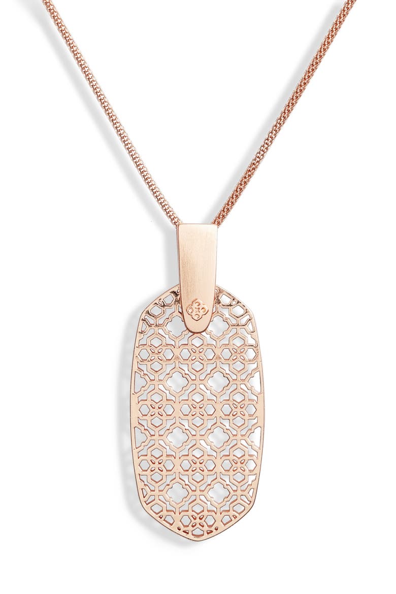 Inez Filigree Pendant Necklace, Alternate, color, ROSE GOLD FILIGREE