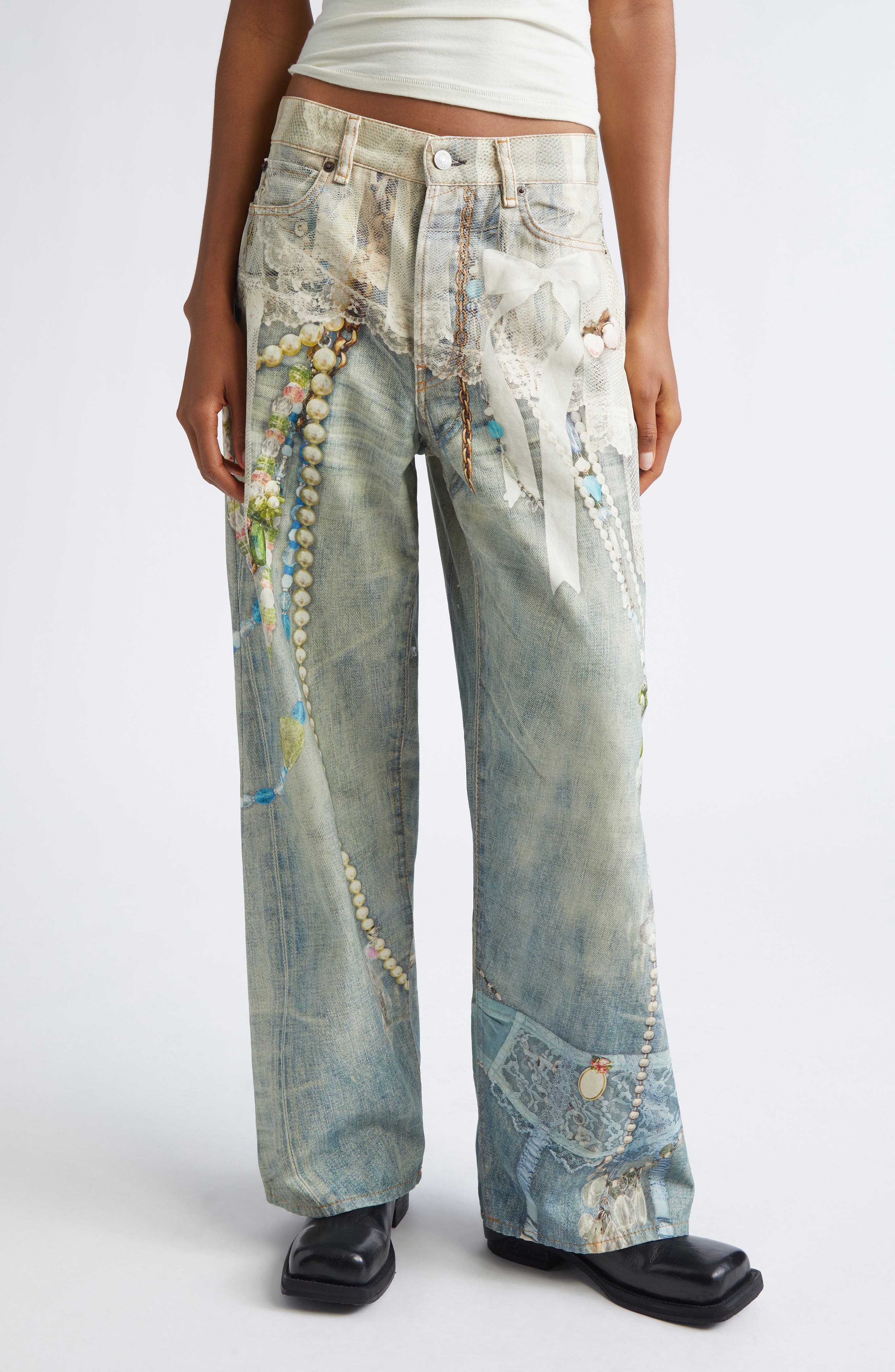 Acne Studios 1981 Loose Fit Trompe l'Oeil Jeans | Nordstrom