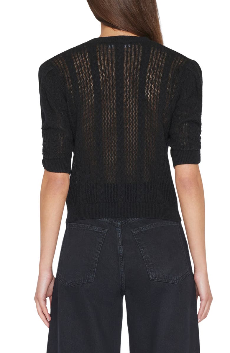 FRAME Noir Cashmere & Wool Short Sleeve Sweater, Alternate, color, 