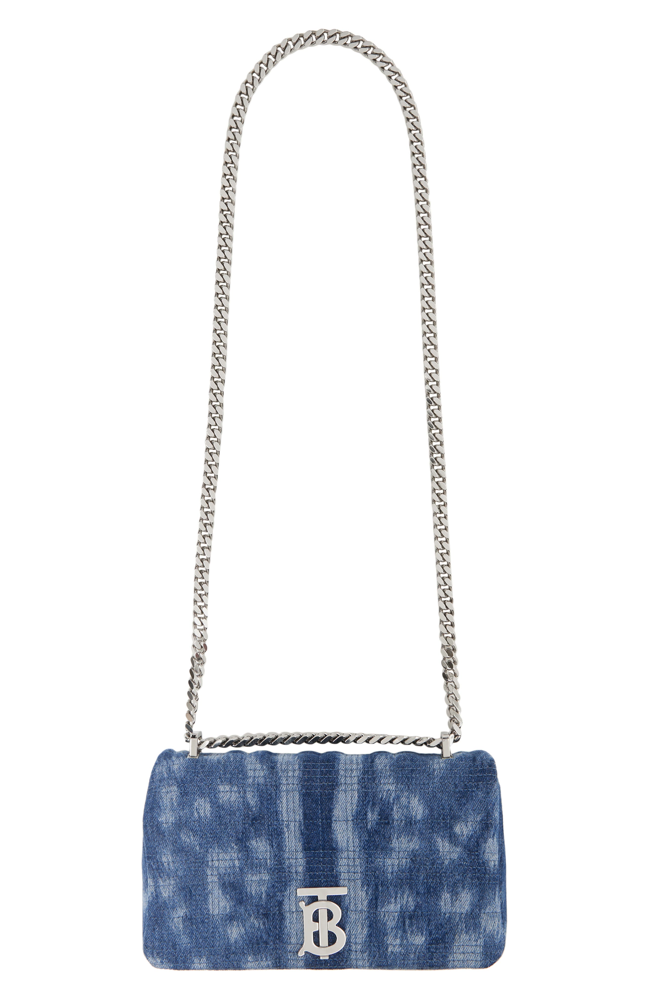 Burberry Small Lola Quilted Denim Shoulder Bag, Alternate, color, 
