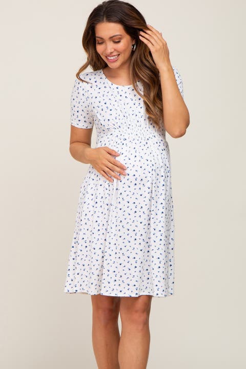 Floral Smocked Short Sleeve Dress