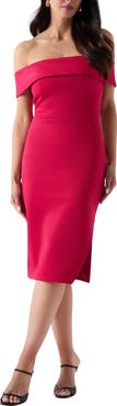 Marciano Andrea Off the Shoulder Scuba Dress