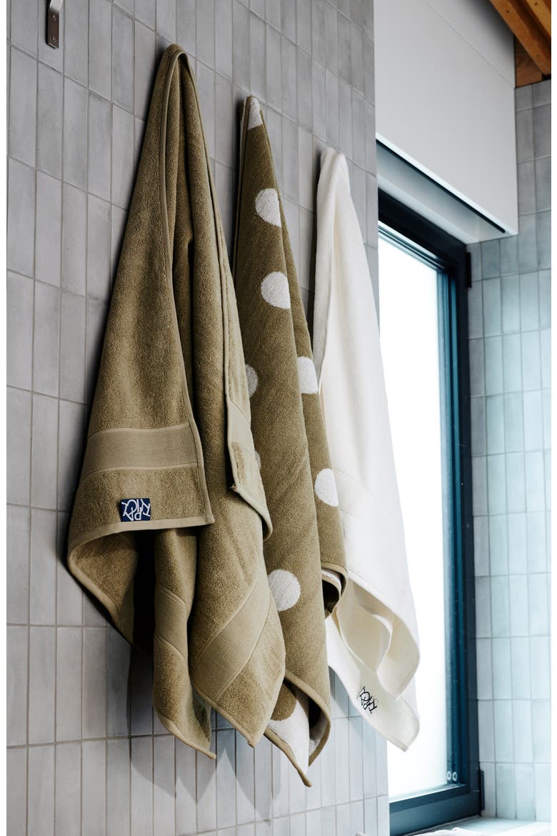Scattered Polka Dot Bath Towel, Alternate, color, EVERYDAY KHAKI/ WORKSHOP WHITE
