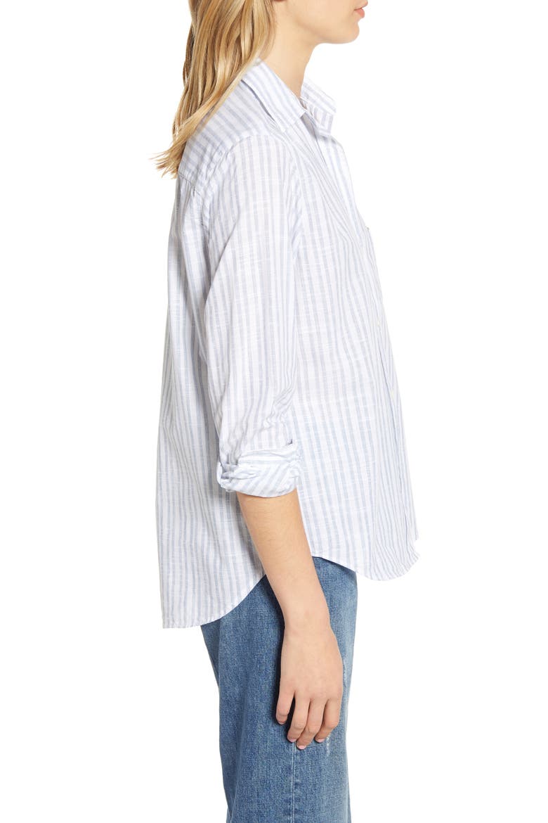 The Hero Stripe Washed Cotton Shirt, Alternate, color, CLARA NAVY STRIPE