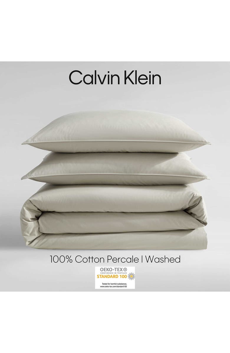 Calvin Klein Washed Percale Duvet Cover & Sham Set, Alternate, color, Absinthe Green