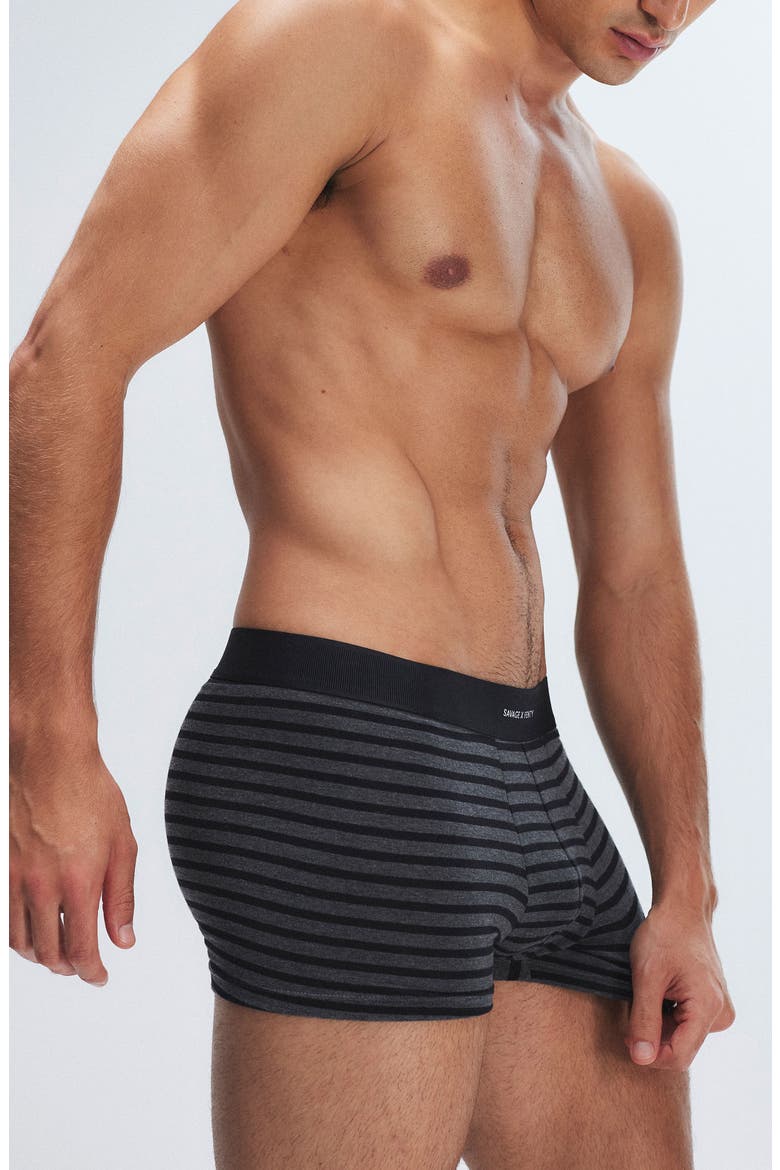 Savage X Cotton Blend Trunks, Alternate, color, NIGHT GRAM GREY/ BLACK
