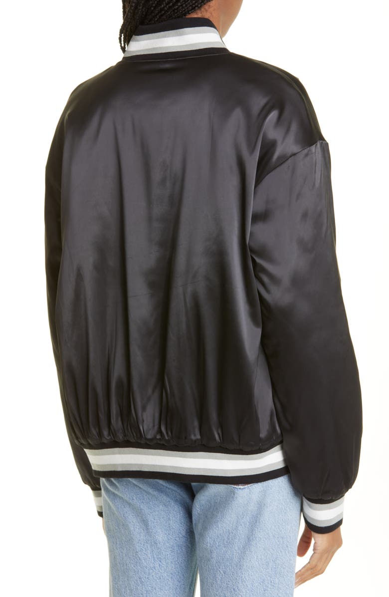 Bella Doña Love Satin Bomber Jacket, Alternate, color, 