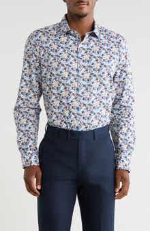 Julian Comfort Stretch Floral Button-Up Shirt