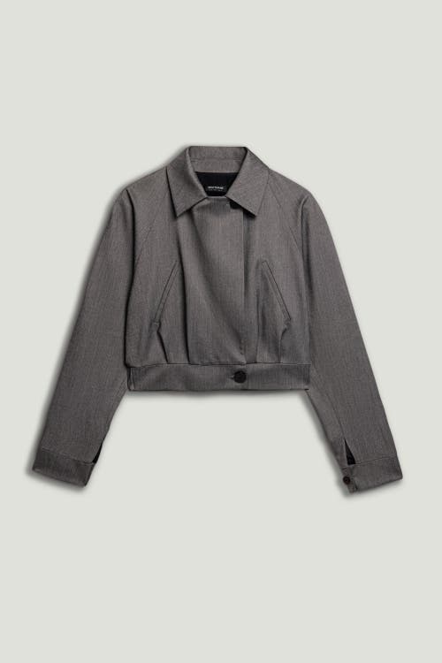 Nocturne Waistband Detail Bomber Jacket In Gray