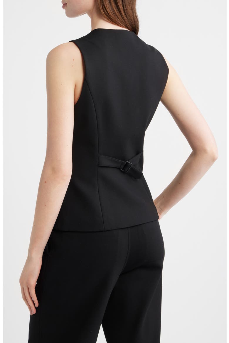 Irina Ponte Knit Longline Vest, Alternate, color, BLACK