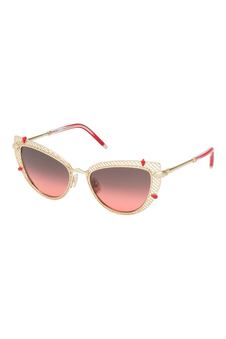 Dolly 54mm Cat Eye Sunglasses, Alternate, color, SHINY PALE GOLD / ZEISS EXCLUSIVE LENS RED GRADIENT